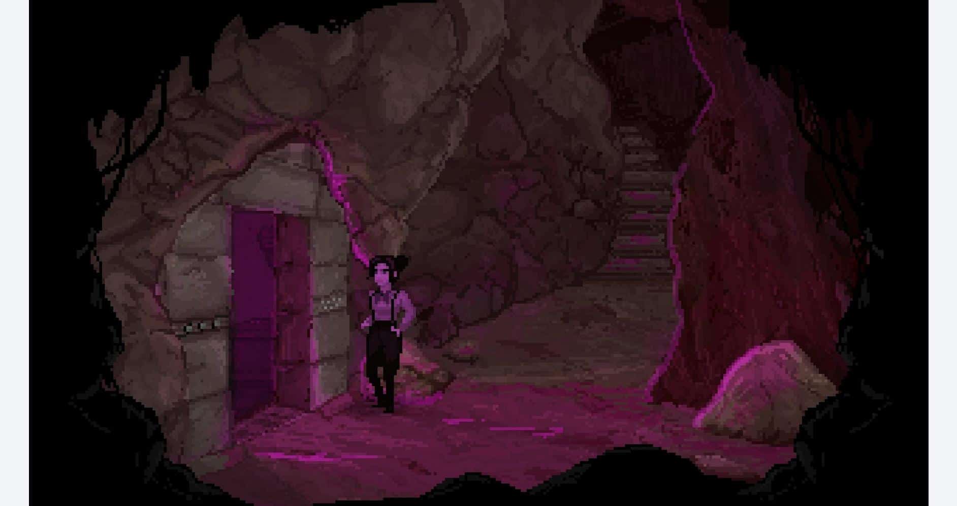 Archaeologist exploring Hob's Barrow excavation site in a cave.