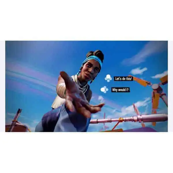 Dynamic scene from Tides of Tomorrow game by Gameware featuring a character reaching out.