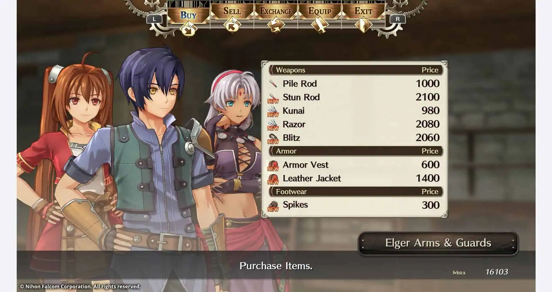 Characters from Trails in the Sky 1st Chapter game by Gameware.