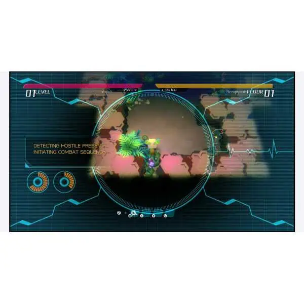 High-tech cyber security game interface with global map and combat detection visuals.