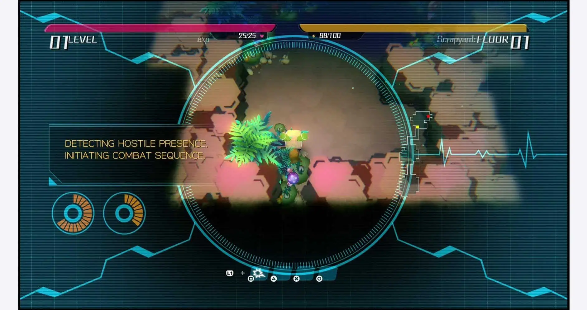 High-tech cyber security game interface with global map and combat detection visuals.