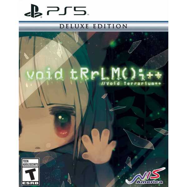 Void Terrarium++ Deluxe Edition PS5 game cover with anime-style character and shattered glass effect.