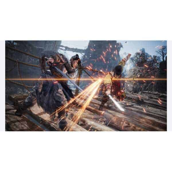 Intense sword fight scene from Wo Long: Fallen Dynasty Complete Edition.