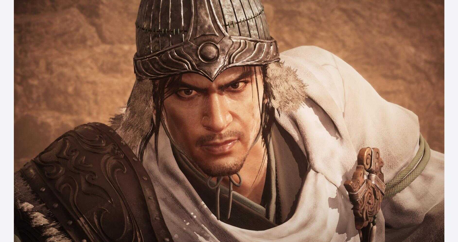 Close-up of a warrior in traditional armor from Wo Long: Fallen Dynasty.