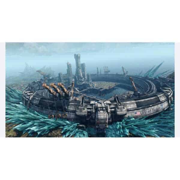 Futuristic military base from Xenoblade Chronicles X game.